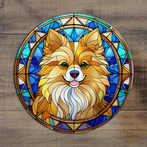 Pomeranian Glass Suncatcher Worktop Saver